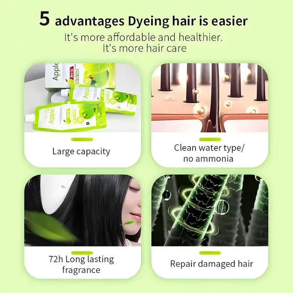 Original Apple Ammonia Free Hair Color Cream Organic, (1000ML)
